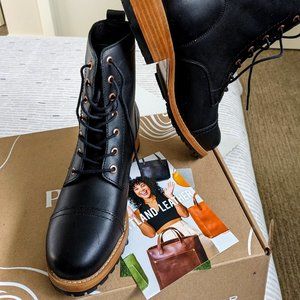 NWT Patina by Portland Leather: Women's Lace-Up Boots in Black, size 8